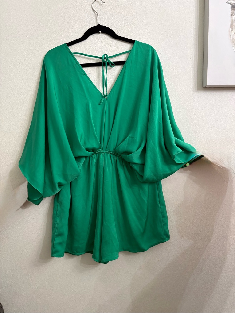 KLD Emerald Green Kimono Sleeve Romper Size L